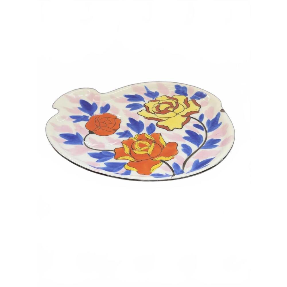 Gold Castle Lusterware Hand Painted Floral Art Deco Floral Snack Plate